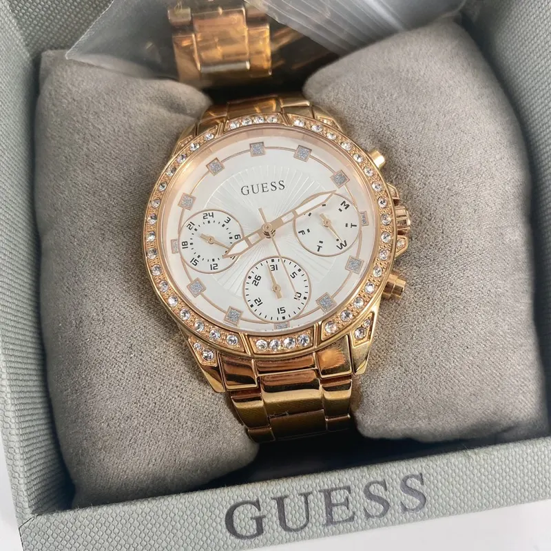 Guess Gemini Chronograph Multifunction White Dial Ladies Watch- W1293L3